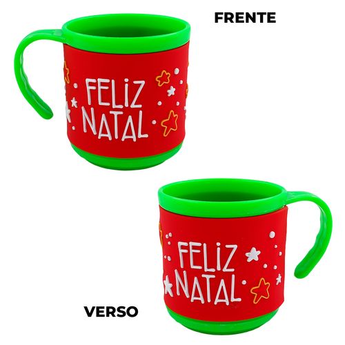 Caneca Infantil Natalina 220ml em Plástico Fartex