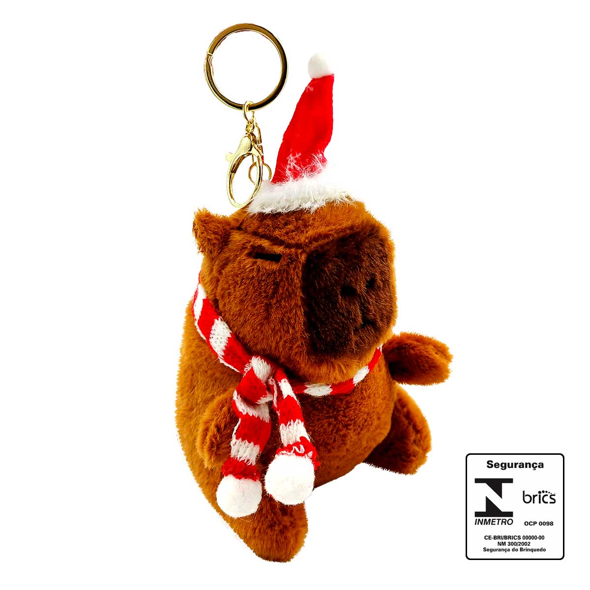 Chaveiro Capivara Natalina 13cm em Poliéster Michael Judi