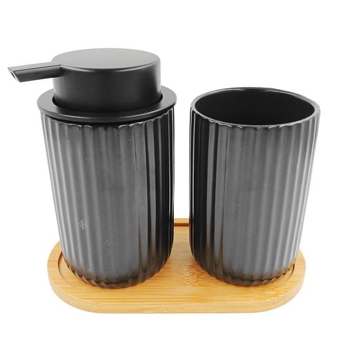 Kit Banheiro C/ Bandeja 3 Peças em Porcelana FWB