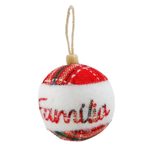 Bola de Natal C/ Frase 8cm em Isopor Multiart