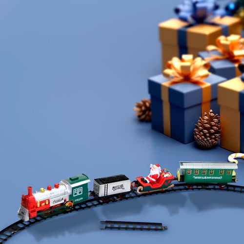 Trem Elétrico Natalino 24 Peças 113cm em Plástico Mabruk