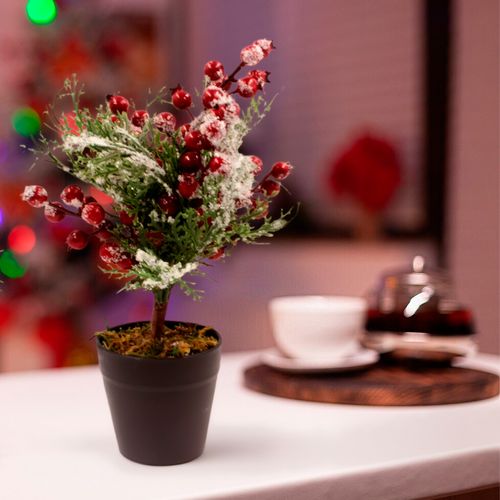 Vaso Flor Natalina 24cm em Plástico Multiart