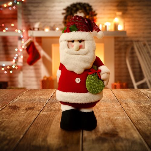 Papai Noel em Pé Decorativo 47x23cm em Poliéster Fartex
