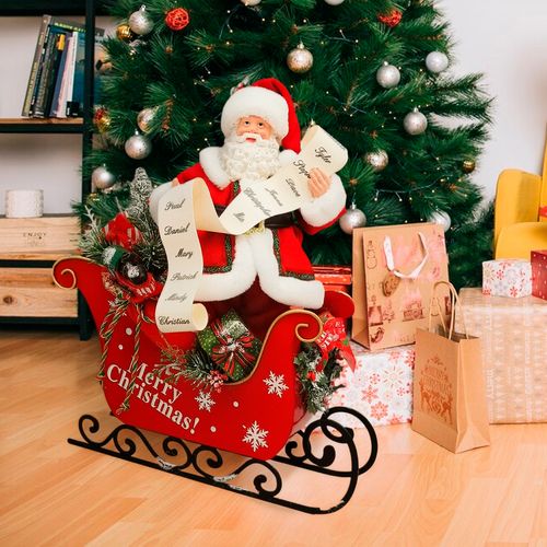 Boneco Natalino Papai Noel 32,5cm em Resina Wincy