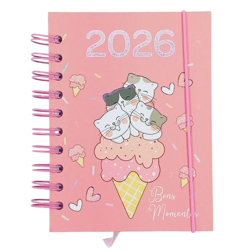 Agenda 2026 Gatinho 11,2x15cm em Papel Dcarte