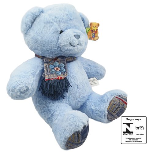 Urso de Pelúcia C/ Cachecol 33cm em Poliéster Fizzy
