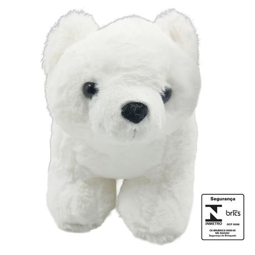 Urso Polar de Pelúcia 19cm em Poliéster Fizzy