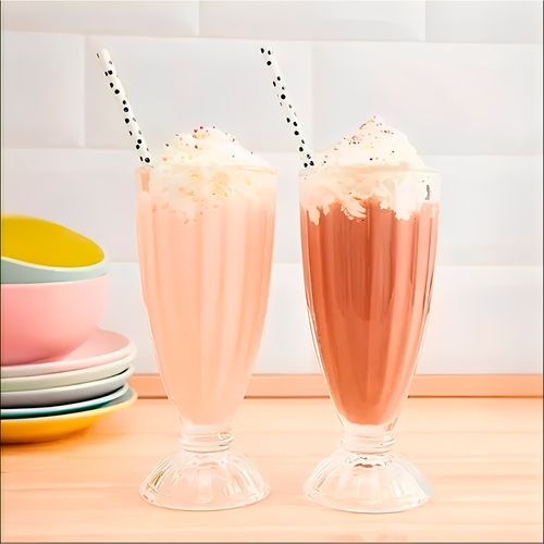 Jogo de Taças Milk Shake 4 Peças 330ml em Vidro Kehome