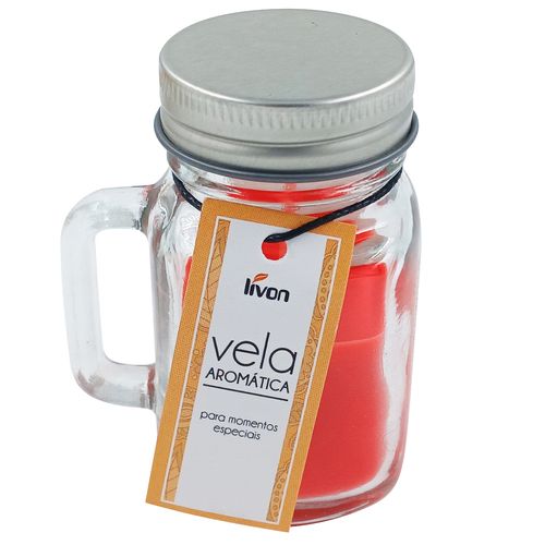 Vela Aromática Color 7x4cm em Vidro Livon