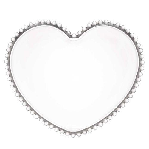 Prato Cristal Coração Pearl 30x25x2cm Rojemac