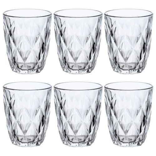 Jogo de Copos Diamond 6 Peças 260ml em Vidro Dagia