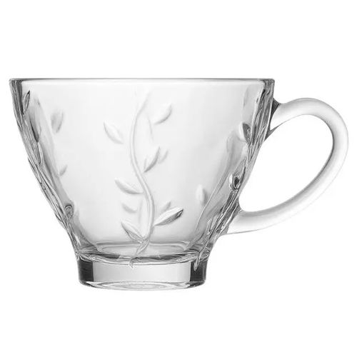 Jogo de Xícara Clear Lily 3 Peças 220ml em Vidro Inga Import