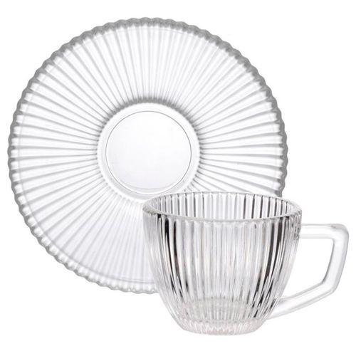 Jogo De Xícaras Graffiato 12 Peças 90ml Em Vidro Hauskraft