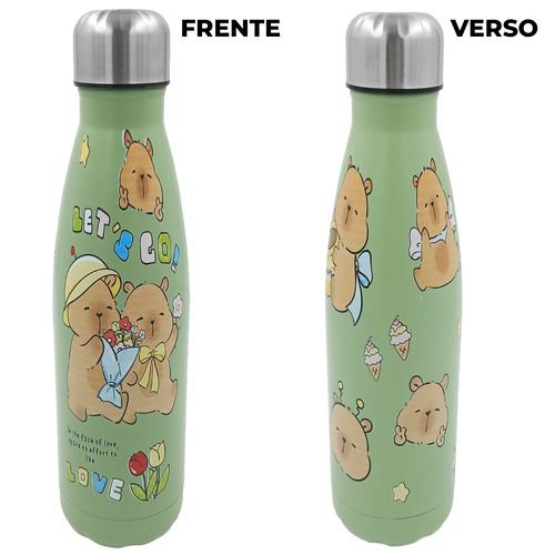 Garrafa Térmica Capivara 500ml em Aço Inox Golden Rio