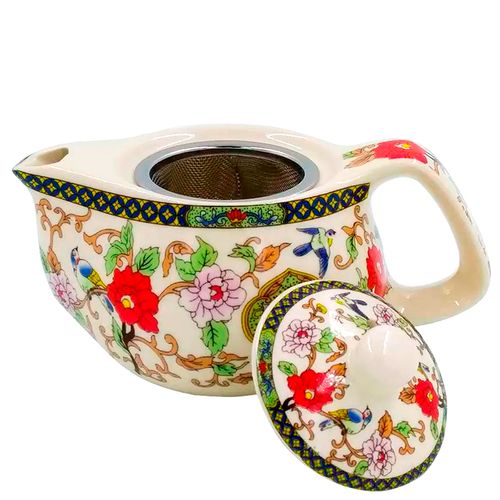 Bule Decorativo C/ Infusor 200ml em Porcelana Multiart