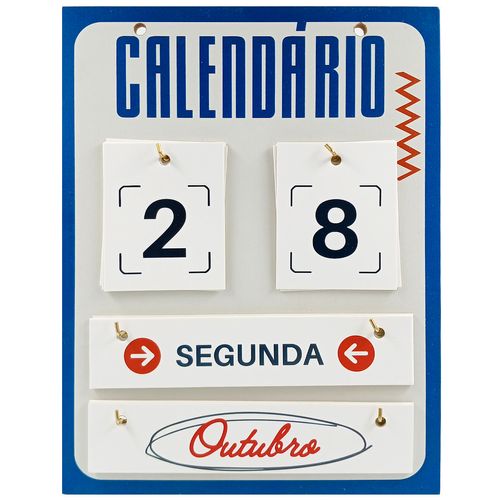 Calendário de Mesa Decorativo 25x19cm em MDF Livon