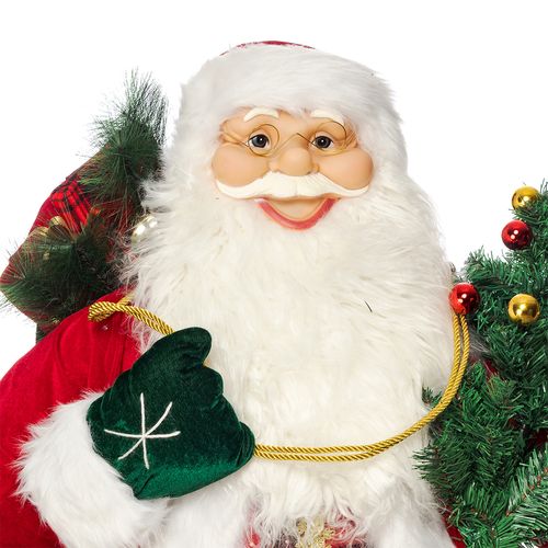 Papai Noel C/ Árvore de Natal 150cm em Poliéster Bela Flor