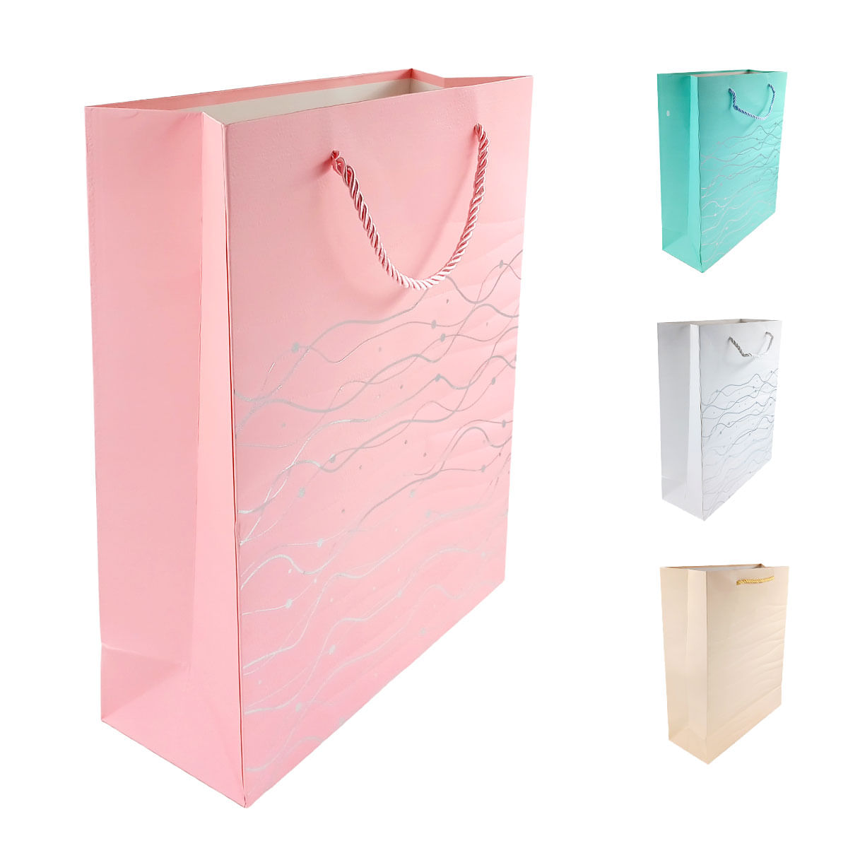 Sacola P/ Presente Ondas 26x32cm em Papel Kit Girl