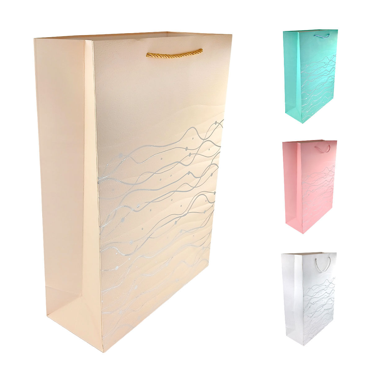 Sacola P/ Presente Ondas 30x41,5cm em Papel Kit Girl