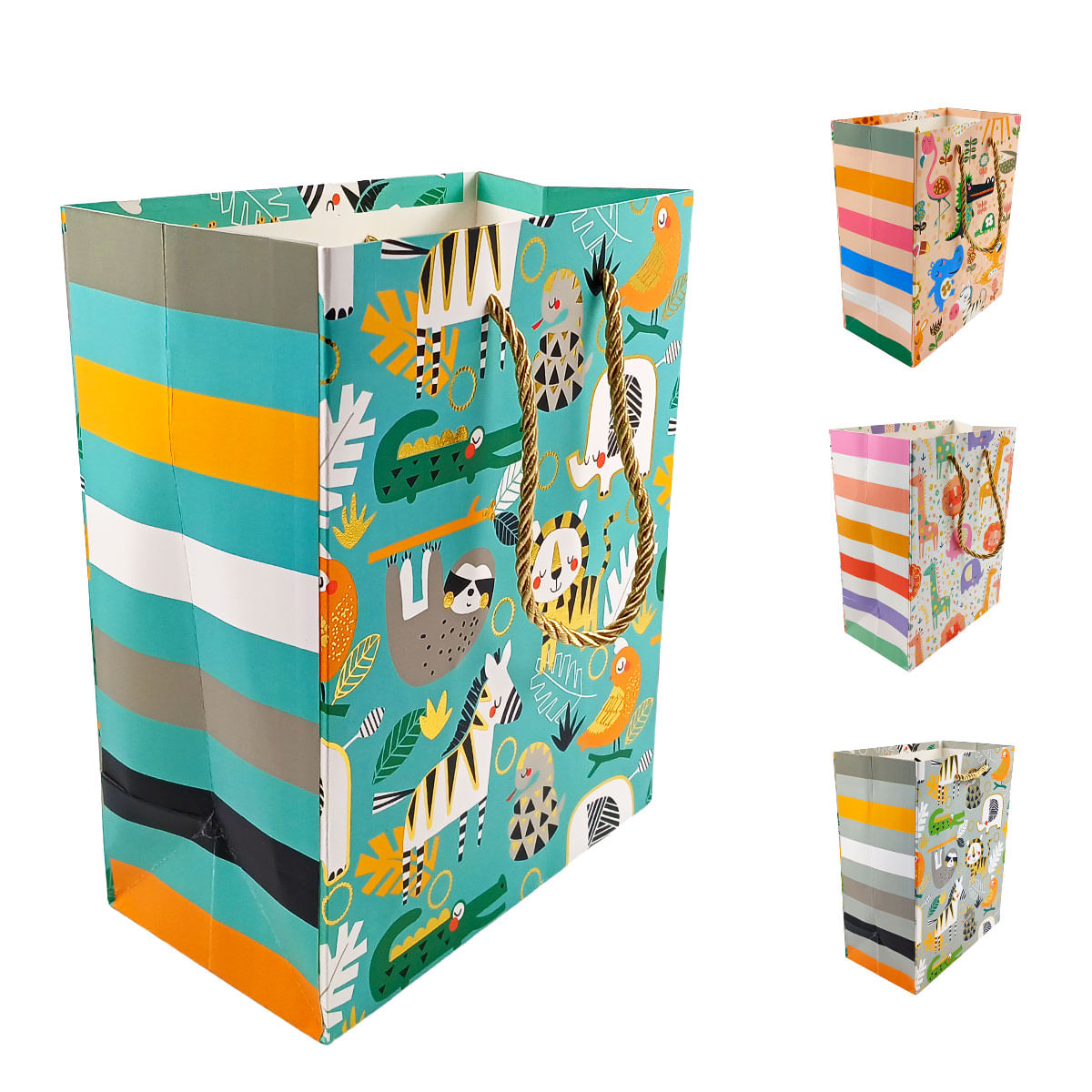 Sacola P/ Presente Zoo 18x23cm em Papel Kit Girl