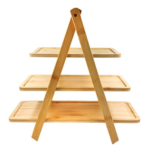 Petisqueira C/ 3 Andares 18x42cm em Bambu Casita