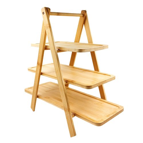 Petisqueira C/ 3 Andares 18x42cm em Bambu Casita