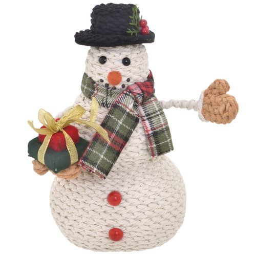 Boneco de Neve Natalino 21,5x24,5cm em Poliéster Mabruk