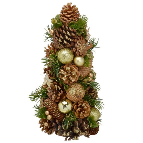 Árvore de Natal C/ Pinha 34cm em Plástico Mabruk