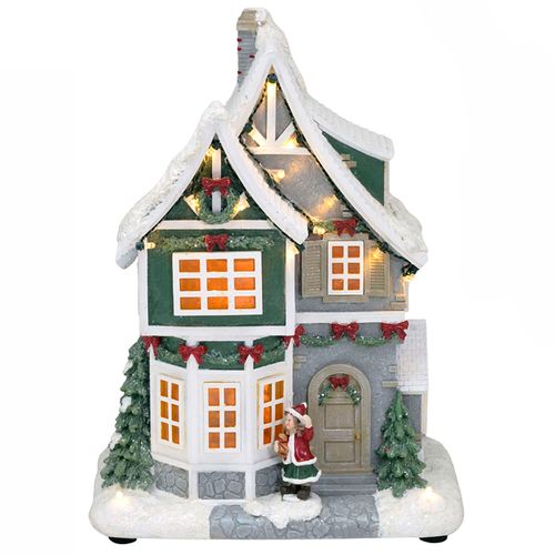 Cenário Natalino Musical C/ LED 28cm em Resina Mabruk