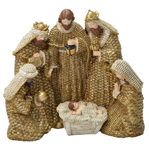 Presépio C/ Glitter Decorativo 27cm em Resina Mabruk