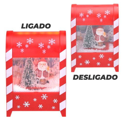 Cenário Natalino Papai Noel LED 19cm em Plástico Mabruk