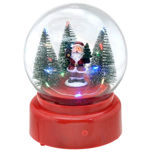 Globo Natalino Papai Noel LED 18cm em Plástico Mabruk