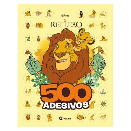 Livro 500 Adesivos Rei Leão 21,5x27,5cm em Papel Culturama