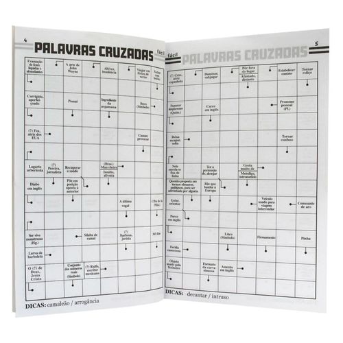 Livro Palavras Cruzadas 20,5cm em Papel Todo Livro