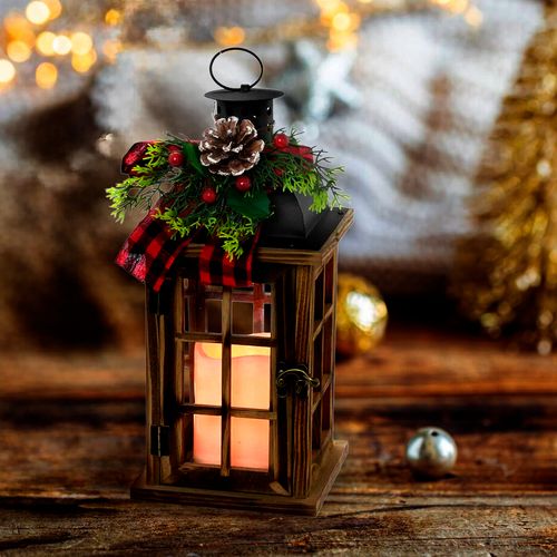 Lanterna Natalina C/ Led 31x14,5cm em Plástico Mabruk
