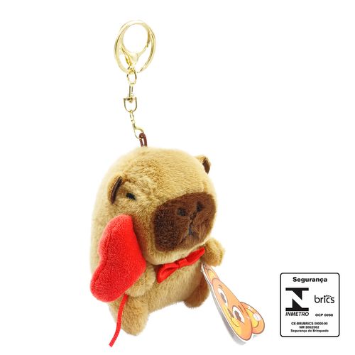 Chaveiro de Pelúcia Capivara 11,5cm em Poliéster BBR Toy's