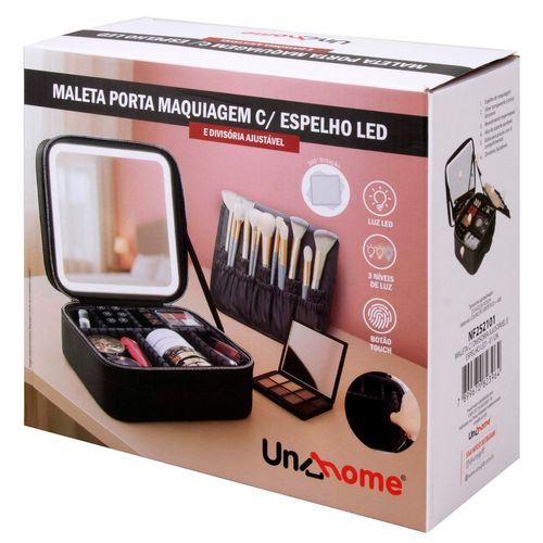 Maleta C/ Divisória Ajustável 25,5cm em Couro Sintético Unihome