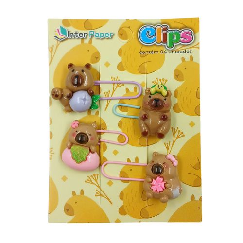 Kit Clips Capivara 4 Peças em Plástico Interponte