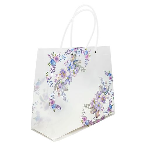 Sacola P/ Presente Floral 30x26cm em Plástico JML