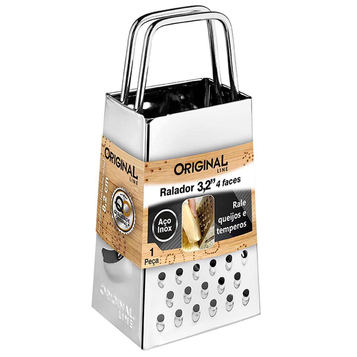 Ralador em aço inox 4 faces 3,2 Original Line 8cm