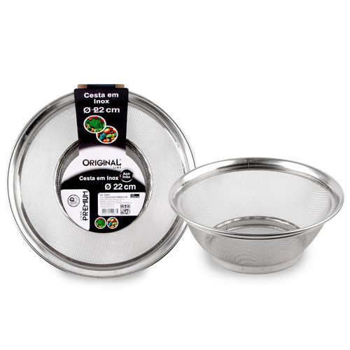 Cesta Premium 22cm em Aço Inox Original Line