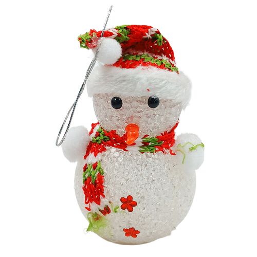 Boneco de Neve C/ LED 18cm em Plástico Multiart