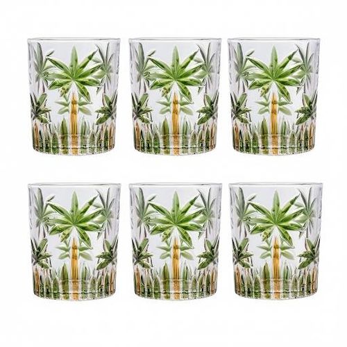 Jogo de Copos Palm Tree 6 Peças 340ml em Vidro Wolff