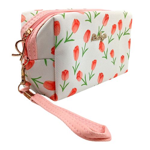 Nécessaire Flores 18x10,5cm em Poliéster Rubys