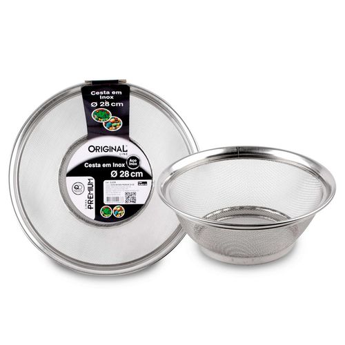 Cesta Premium 28cm em Aço Inox Original Line