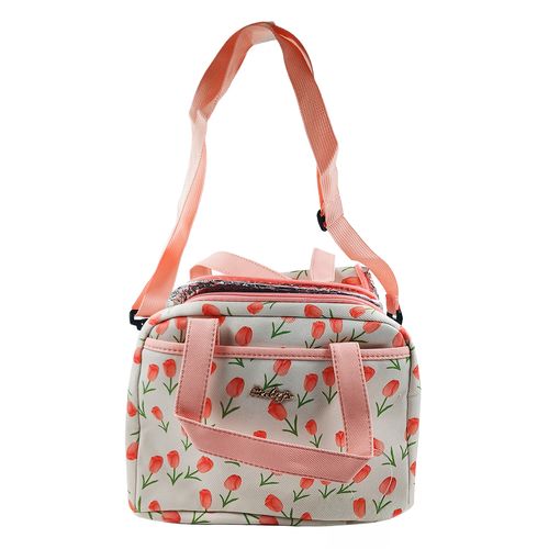 Bolsa Térmica Flores C/ Alça 25x20cm em Poliéster Rubys