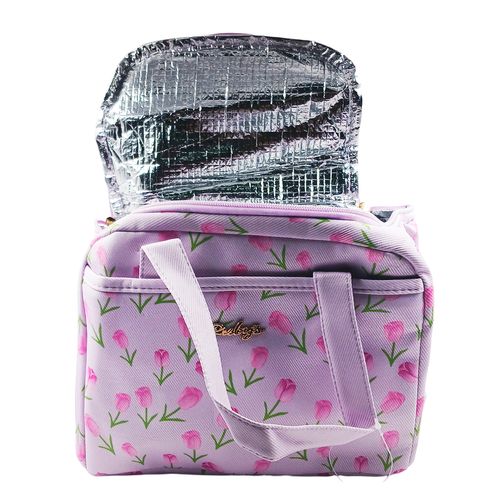 Bolsa Térmica Flores C/ Alça 25x20cm em Poliéster Rubys