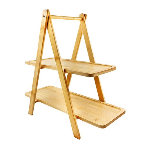 Petisqueira C/ 2 Andares 38x18x37cm em Bambu Casita