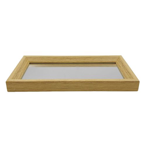 Bandeja Espelhada Retangular 12x22cm em Vidro e MDF Freecom