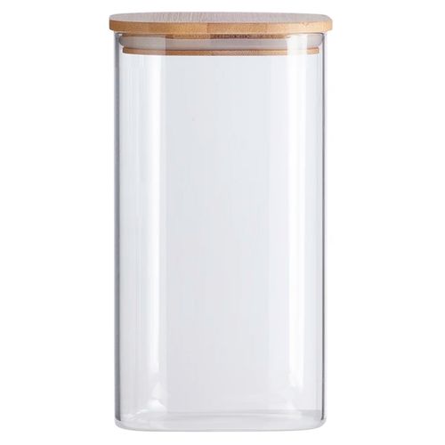 Pote Hermético C/ Tampa Bambu 10x25cm em Vidro Livon
